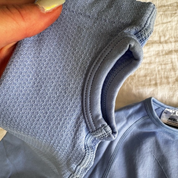 AYBL Balance V2 Seamless Long Sleeve Crop Top-Blue-Size S - Picture 6 of 8